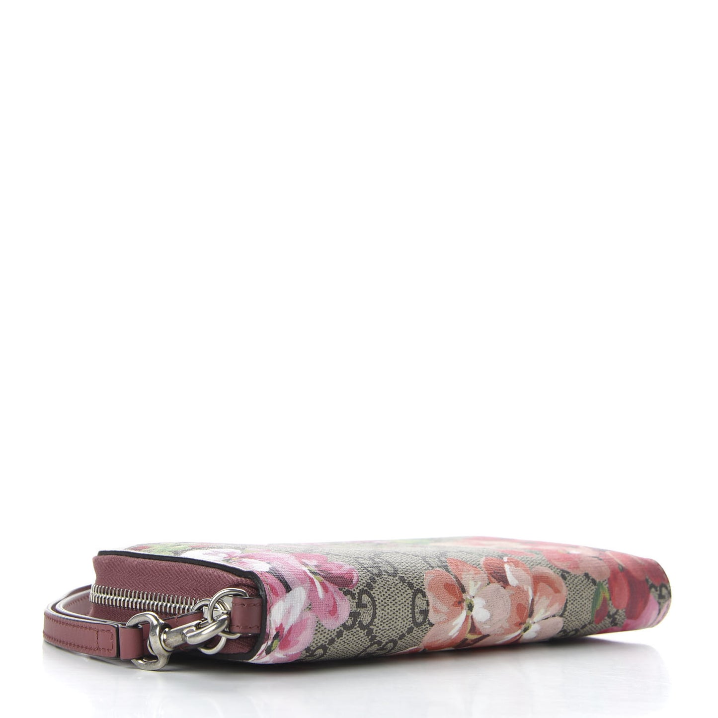 GG Supreme Monogram Blooms Wrist Wallet Beige Multicolor Dry Rose