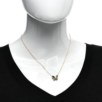 Roberto Coin 18K Yellow Gold Diamond Black Onyx Butterfly Pendant Necklace 2 of 4