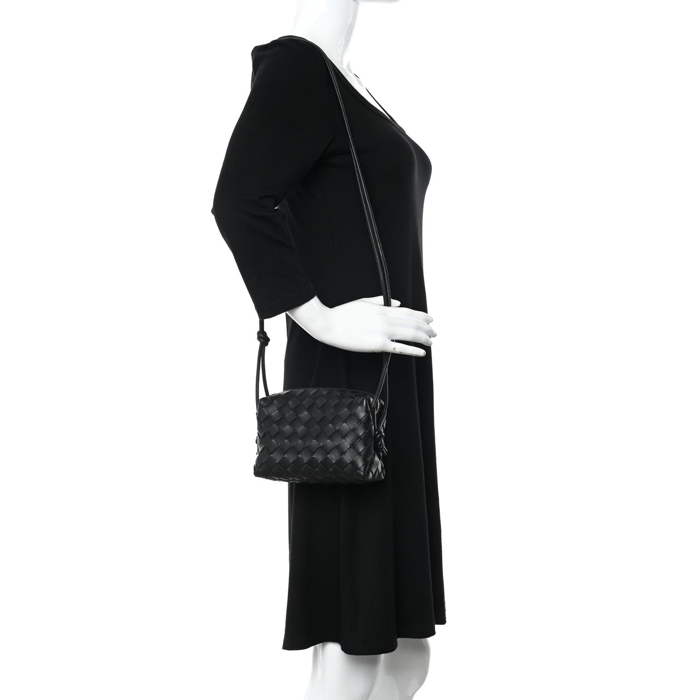 Nappa Intrecciato Mini Loop Camera Bag Black