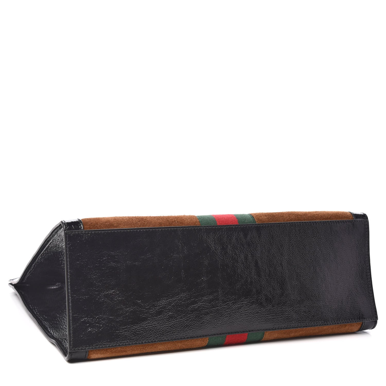 Gucci Suede Patent Web Ophidia Vertical Tote Nocciola Black 4 of 10