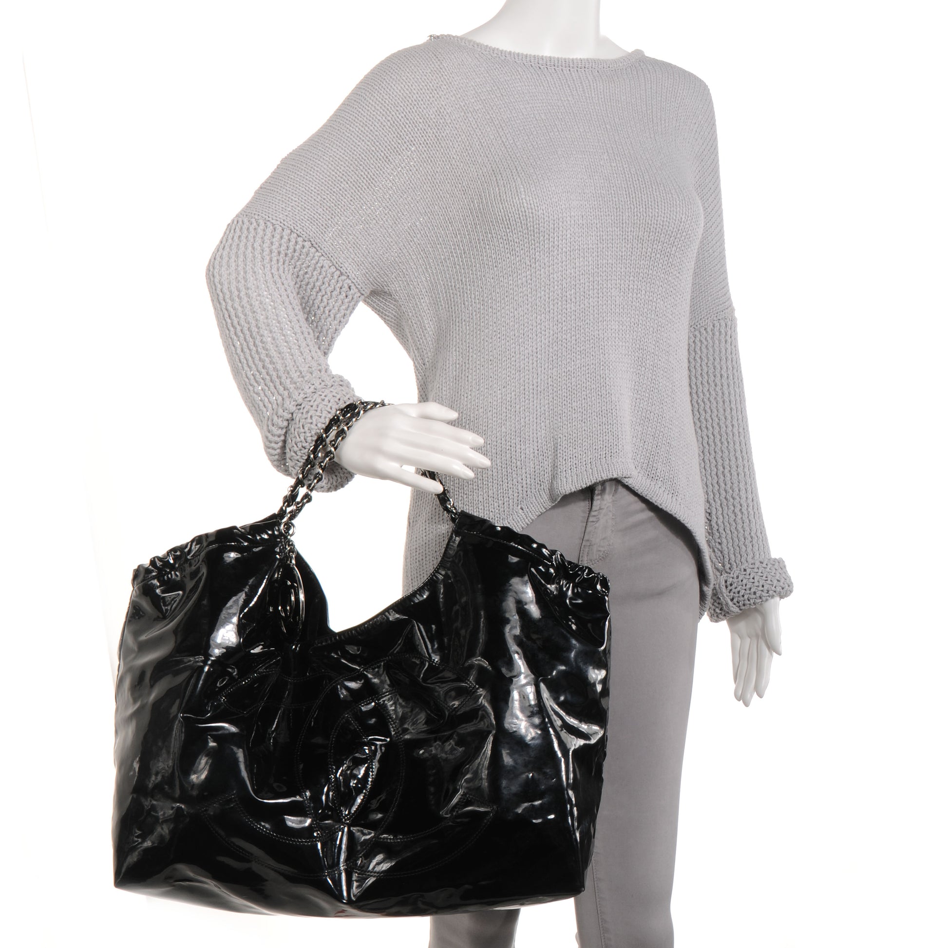 Chanel Vinyl XL Coco Cabas Black 2 of 7