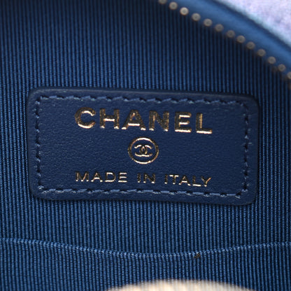 Chanel Iridescent Caviar Quilted Round Clutch With Chain Blue 7 of 11