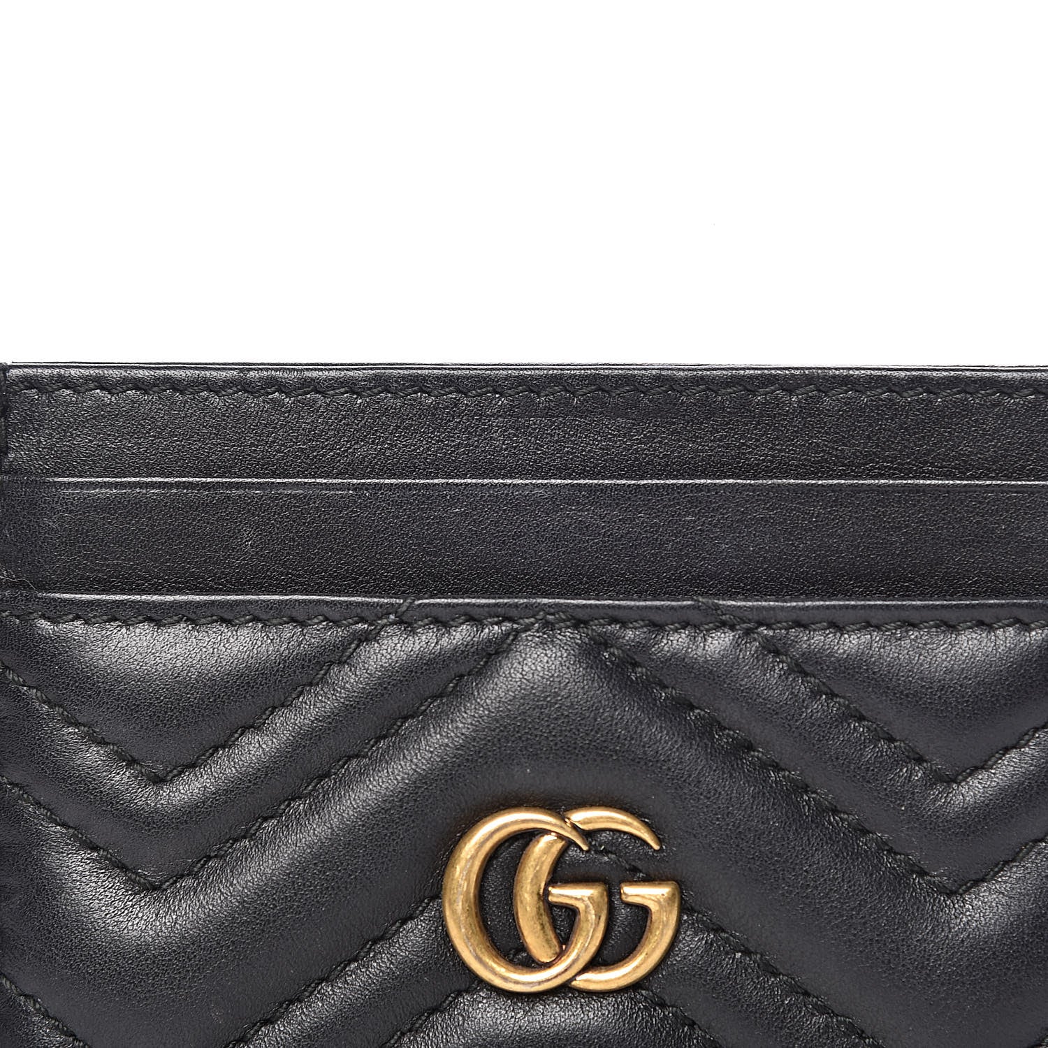 Gucci Calfskin Matelasse GG Marmont Card Holder Black 7 of 7