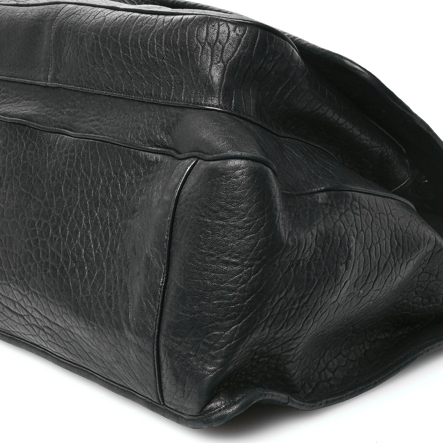 Grained Lambskin Monogram Oversized Niki Chain Satchel Black