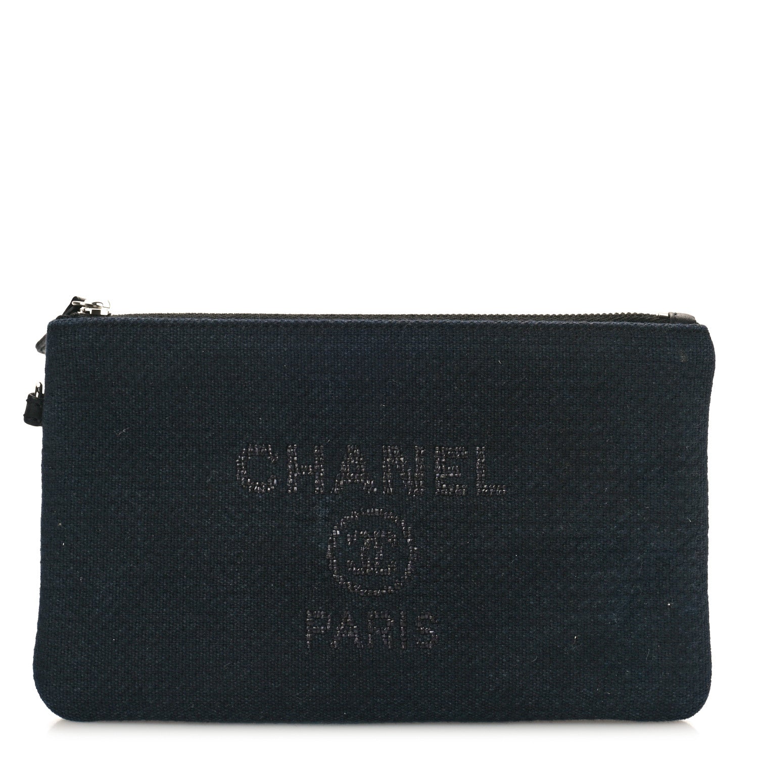 Chanel Mixed Fibers Small Deauville Pouch Blue 1 of 7