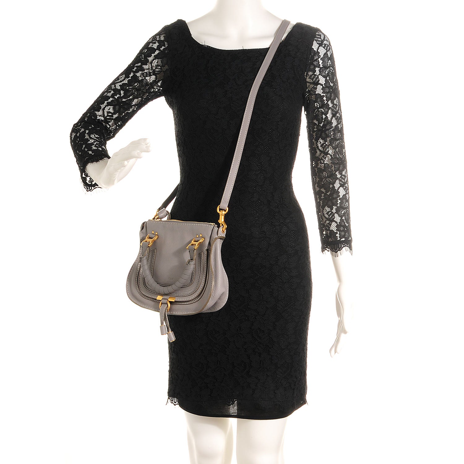 Chloe Calfskin Mini Marcie Satchel Cashmere Grey 2 of 12
