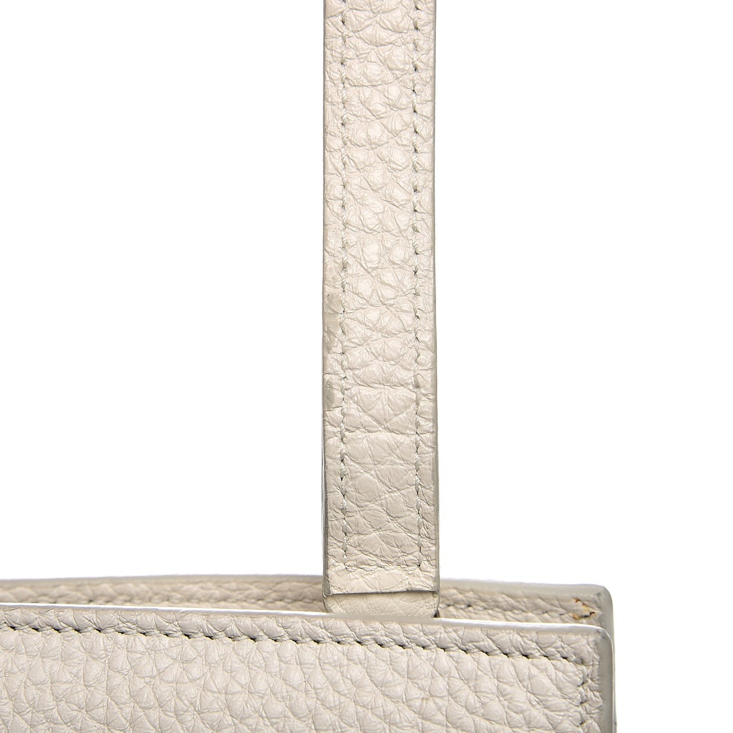 Grained Calfskin Small Sac De Jour Dove White