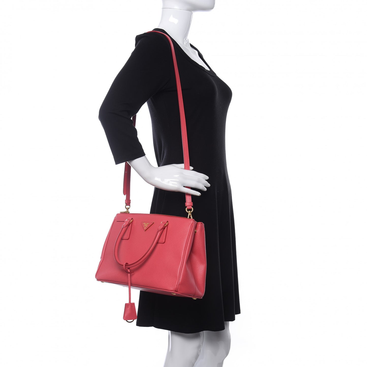 Saffiano Small Galleria Double Zip Tote Fragola