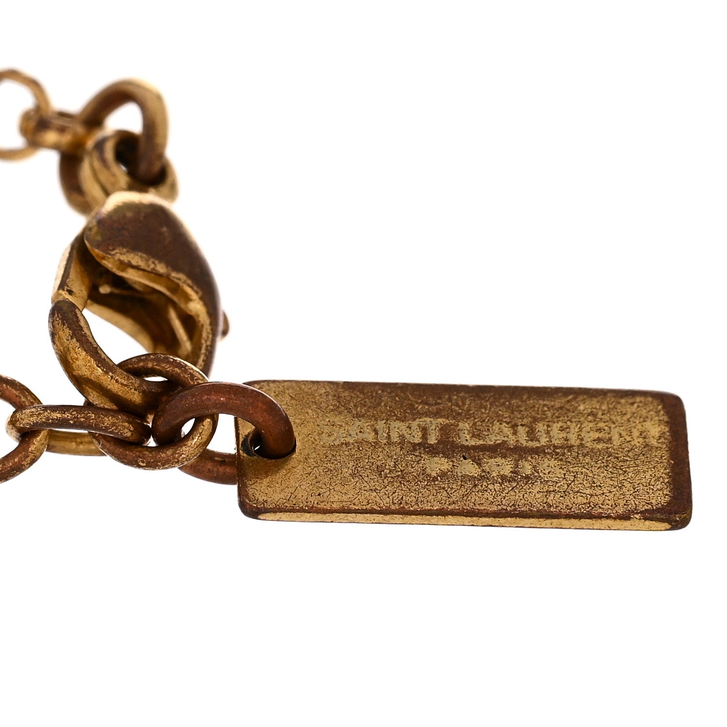 Saint Laurent Brass Monogram Charm Bracelet 4 of 4