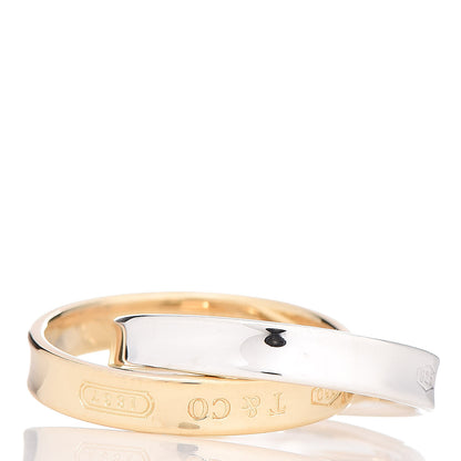 Tiffany 18K Yellow Gold Sterling Silver 1837 Interlocking Circles Ring 52 6 3 of 5