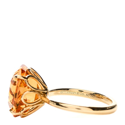 Tiffany 18K Yellow Gold Citrine Octagonal Sparklers Cocktail Ring 52 6 5 of 5