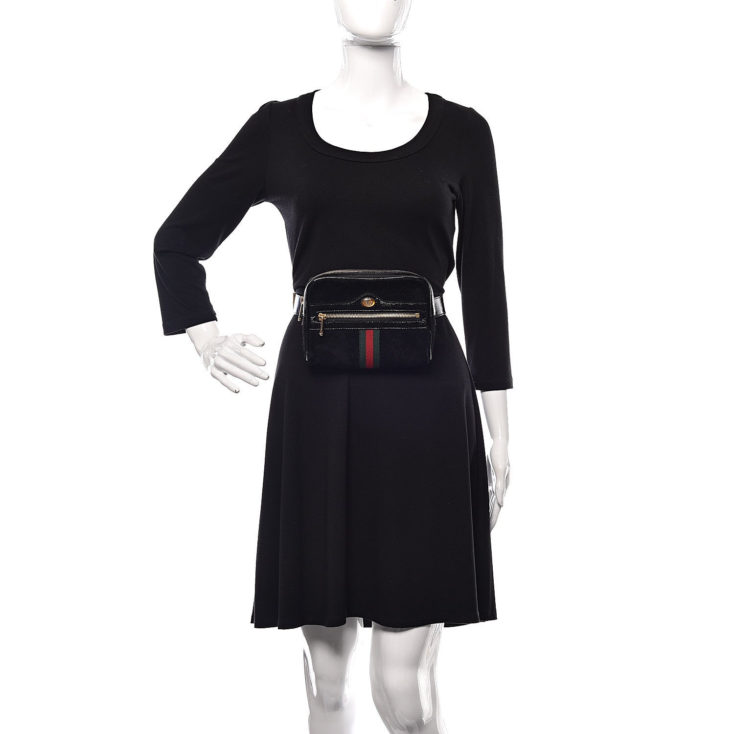 Gucci Suede Small Ophidia Belt Bag 85 34 Black 2 of 13