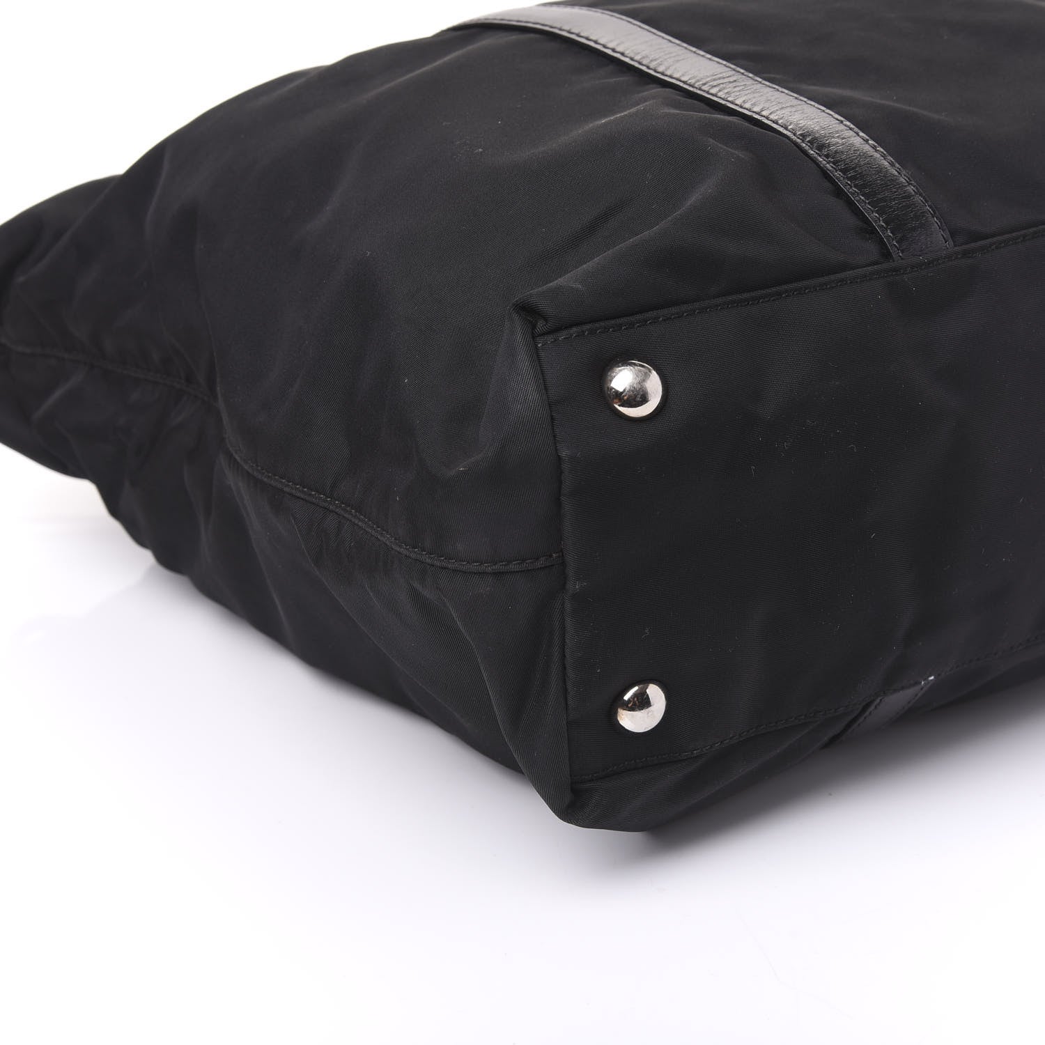 Prada Tessuto Nylon Soft Calf Tote Black 9 of 12