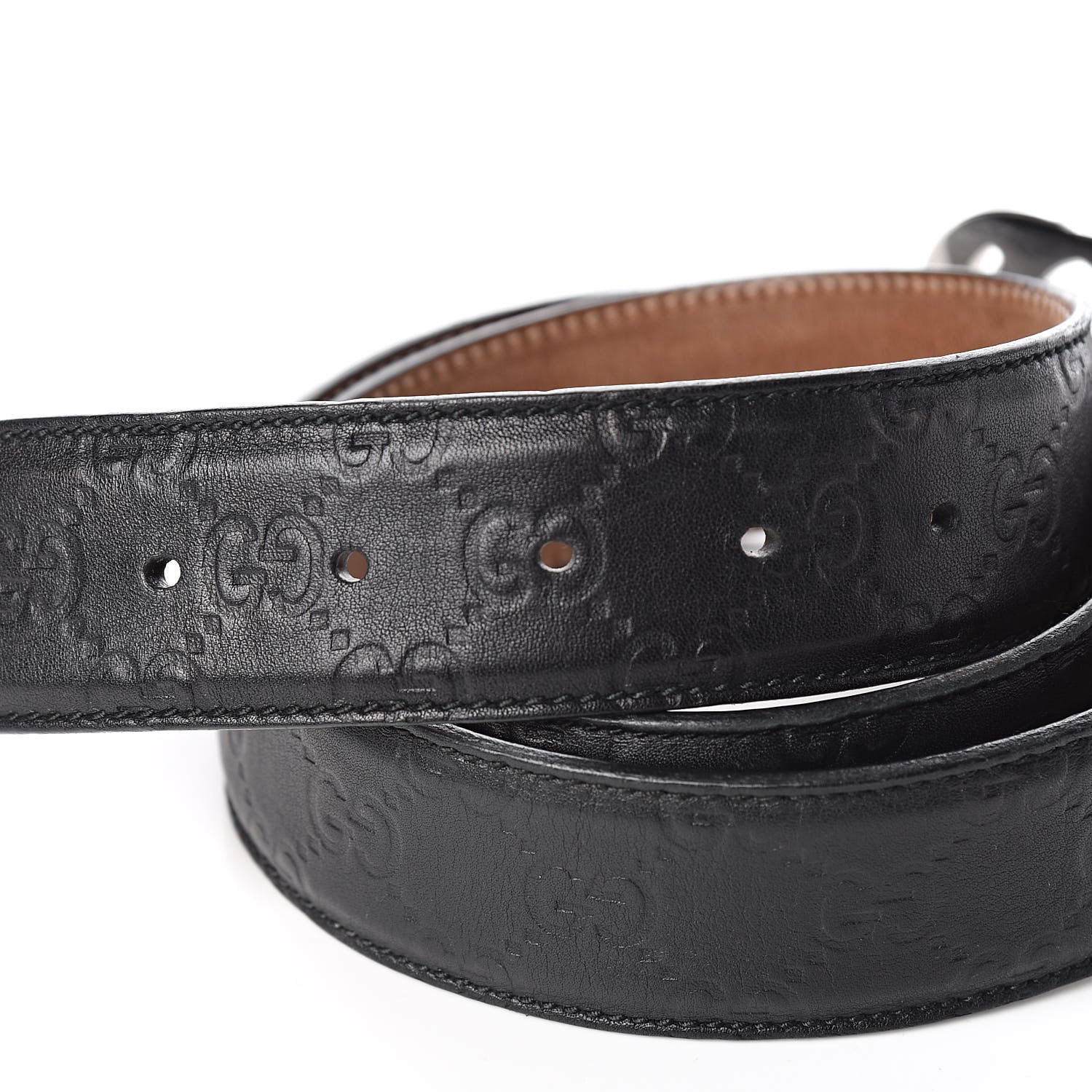 Gucci Guccissima Interlocking G Belt 95 38 Black 5 of 9