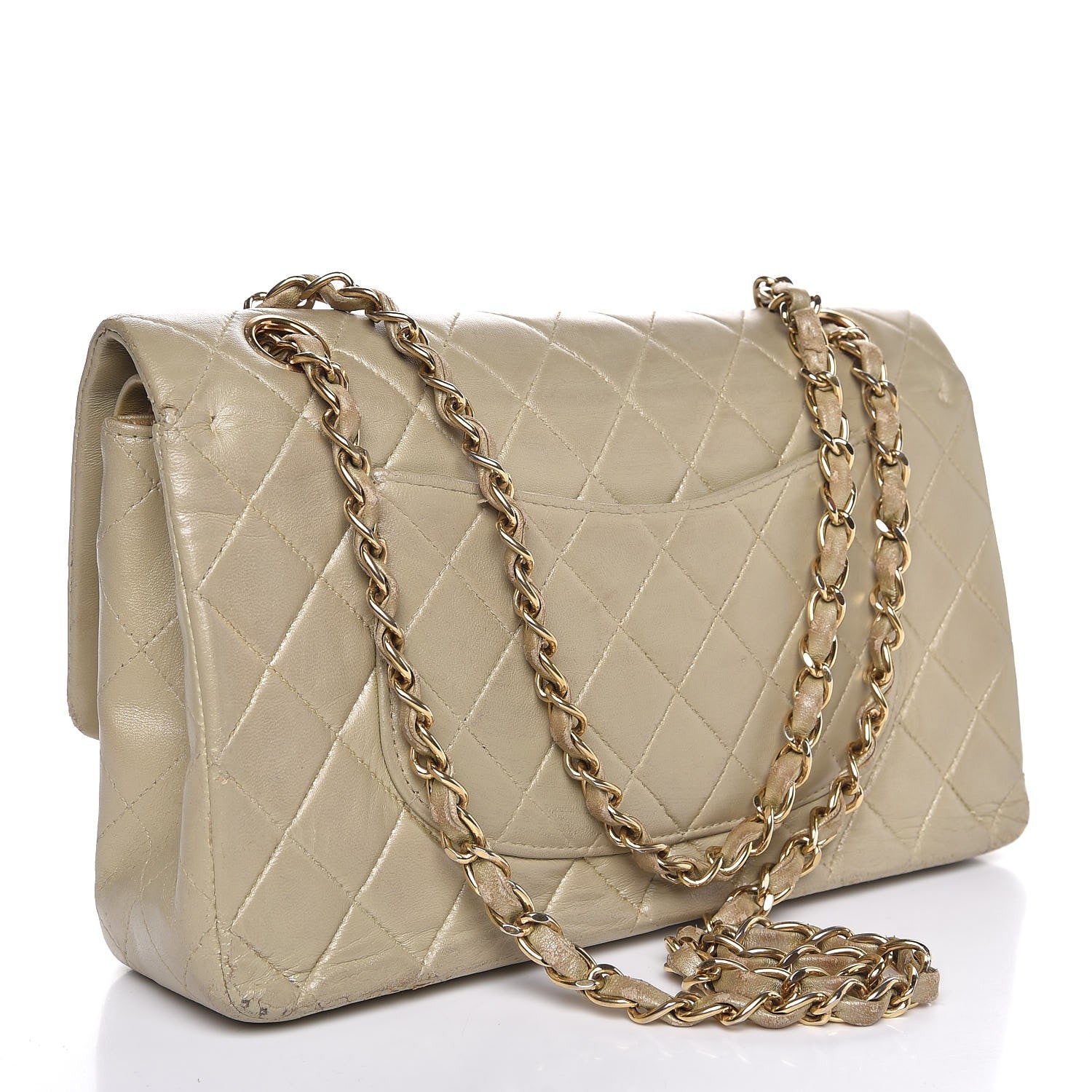 Chanel Lambskin Quilted Medium Double Flap Light Gold 4 of 21