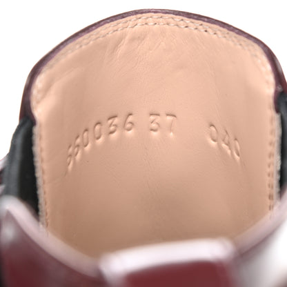 Gucci Calfskin Crystal GG Trip Chelsea Ankle Boots 37 Maroon 8 of 8