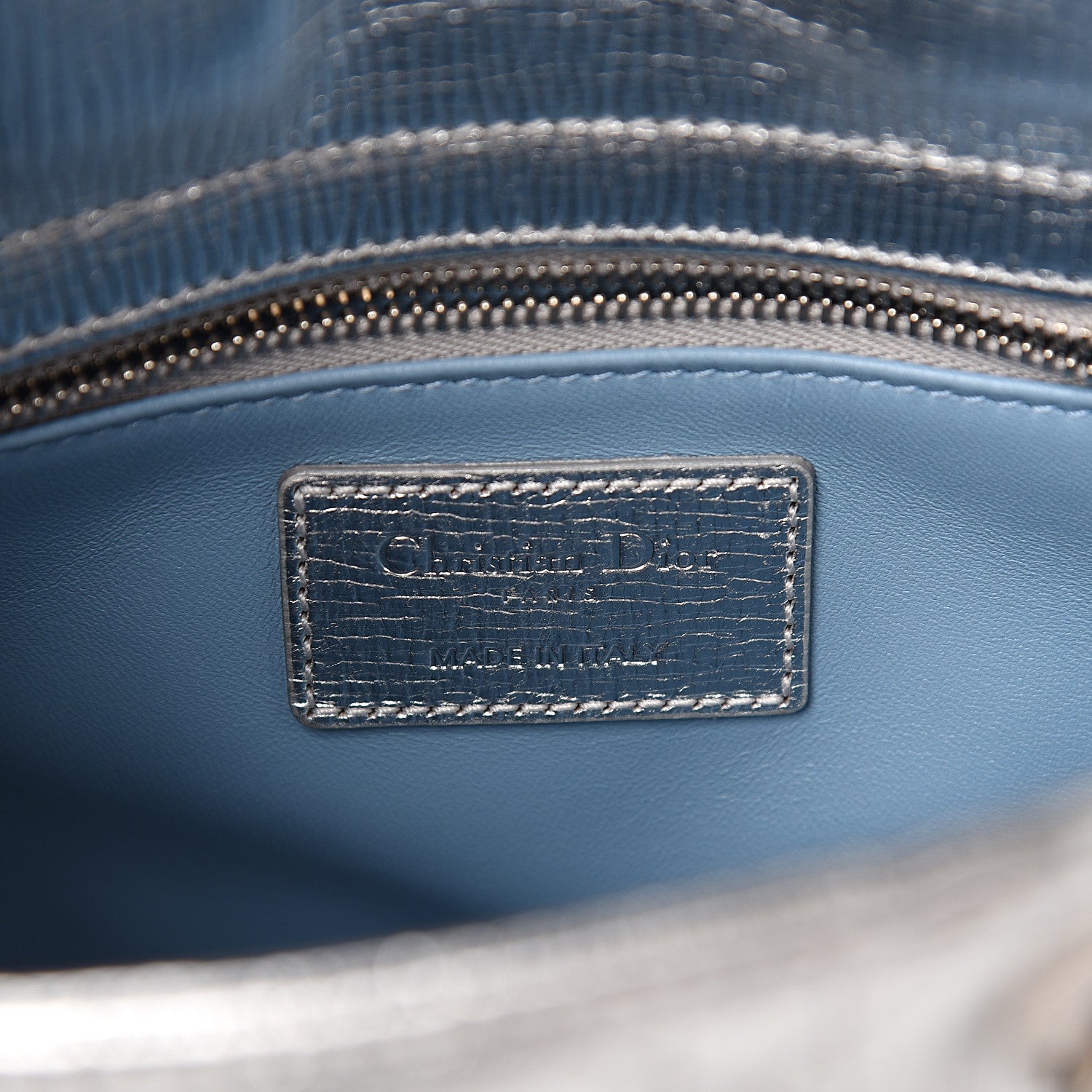 Christian Dior Metallic Grained Calfskin Cannage Small Lucky Badges My Lady Dior Silver 5 of 9
