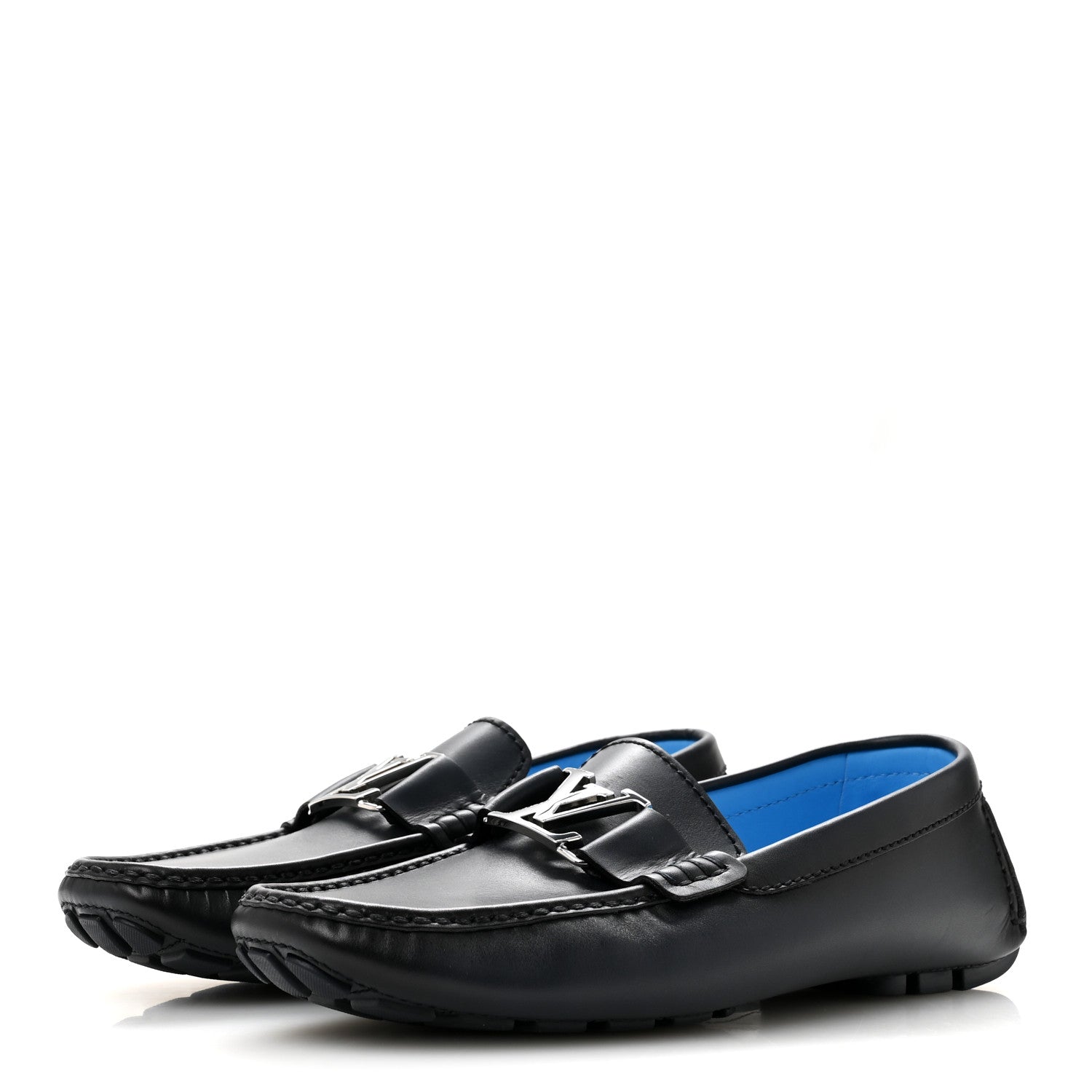 Louis Vuitton Calfskin Mens Monte Carlo Car Shoe Moccasin Loafers 9 Navy 4 of 10