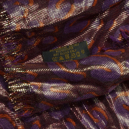 Louis Vuitton Cashmere Silk Leopard Etole Stole Disco Prune 7 of 7