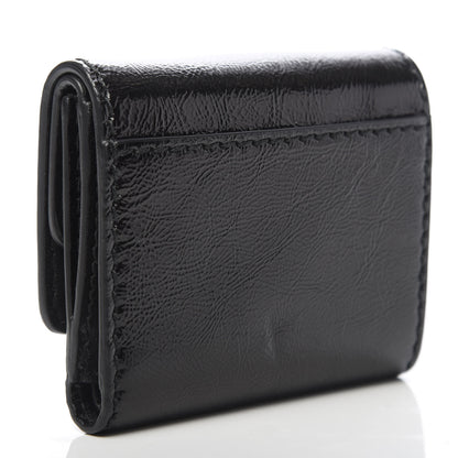 Christian Dior Textured Patent Calfskin Medium D-Fence Wallet Black 3 of 7
