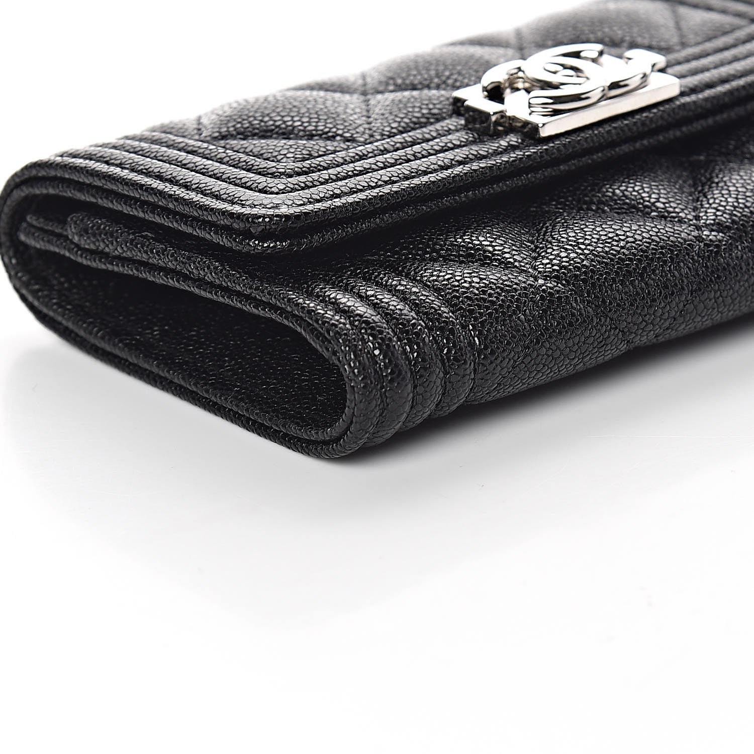 Chanel Caviar Quilted Boy Flap Card Holder Black 10 of 12