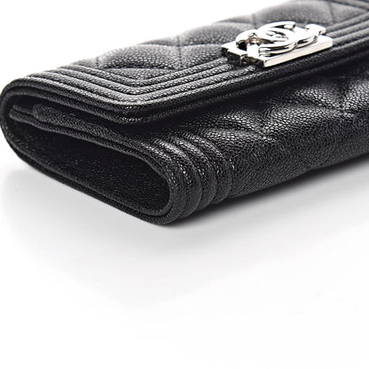 Chanel Caviar Quilted Boy Flap Card Holder Black 10 of 12