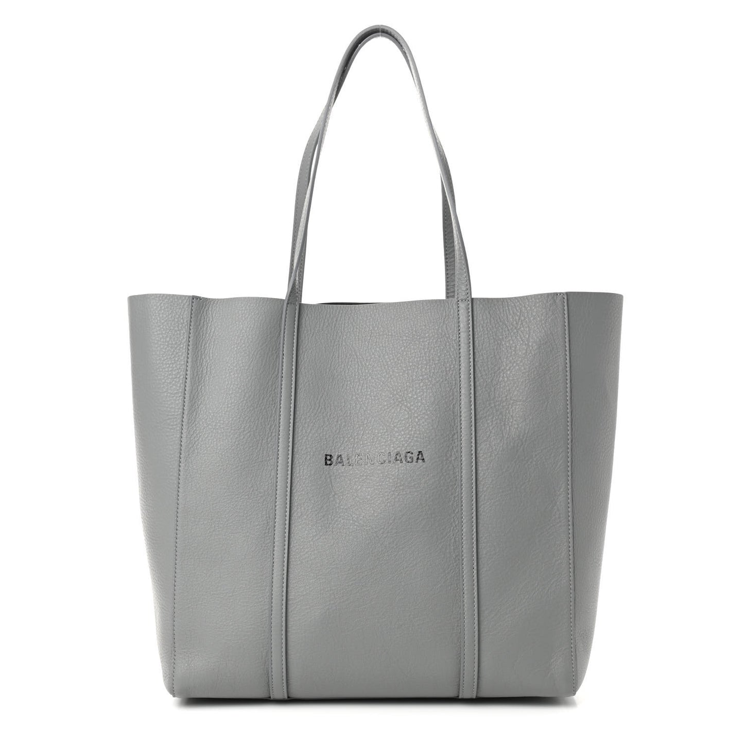 Smooth Calfskin Logo Double Sided Small Everyday Tote Balenciaga Grey Black