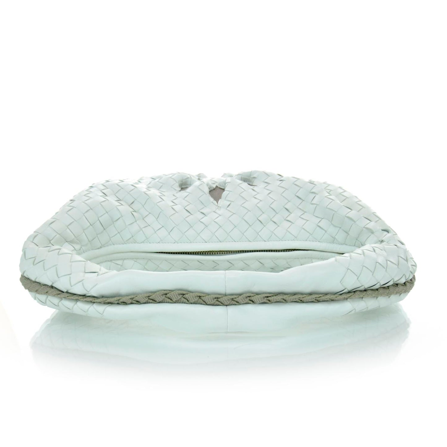 Nappa Intrecciato Flower Medium Veneta Hobo White