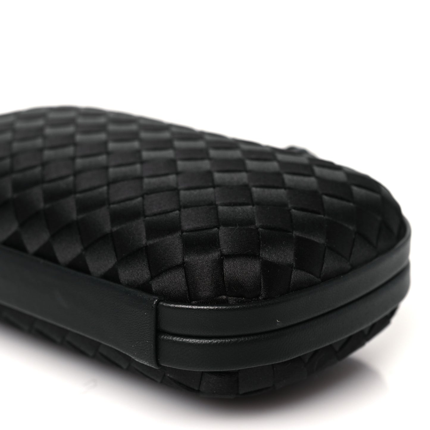 Satin Intreccio Impero Knot Clutch Black