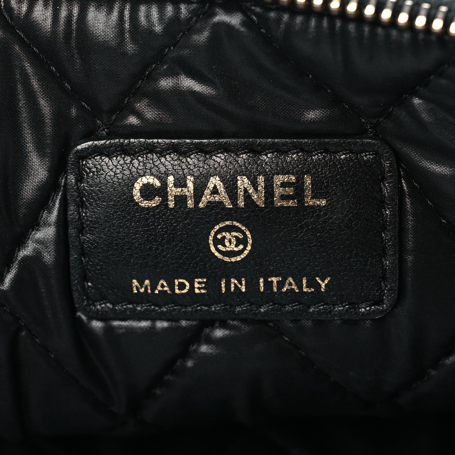 Chanel Calfskin Quilted Pixel Effect Medium Cosmetic Case Black 6 of 10