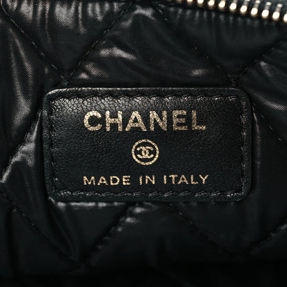 Chanel Calfskin Quilted Pixel Effect Medium Cosmetic Case Black 6 of 10