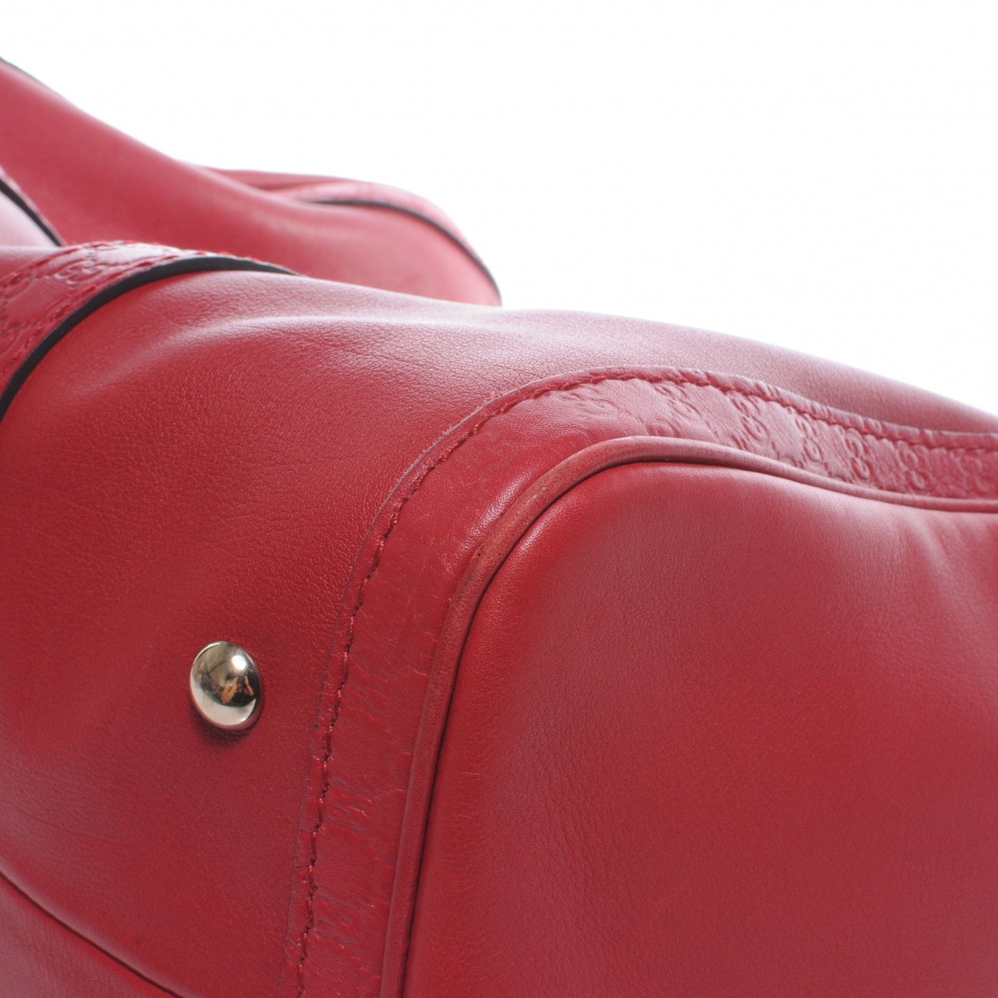 Leather Vintage Web Medium Boston Red