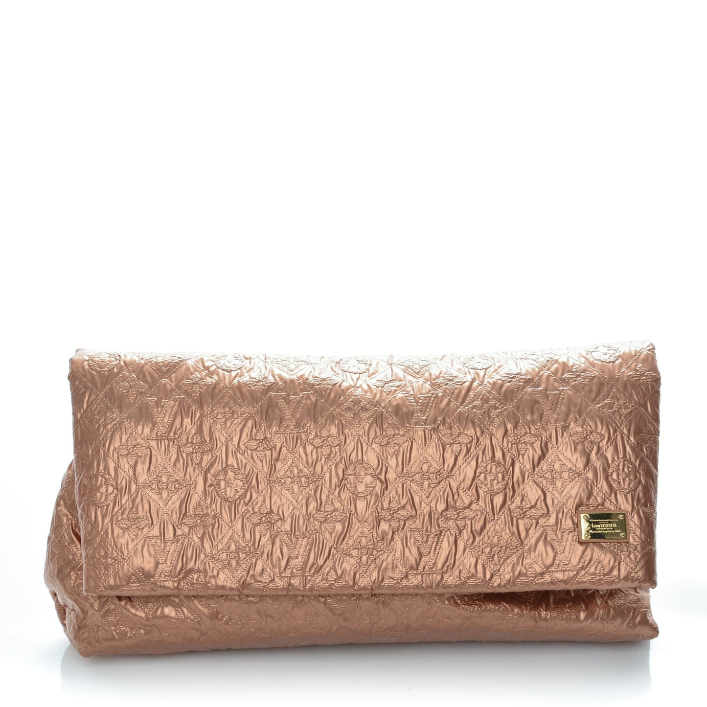 Jacquard Quilted Monogram Limelight Clutch GM Rose Gold