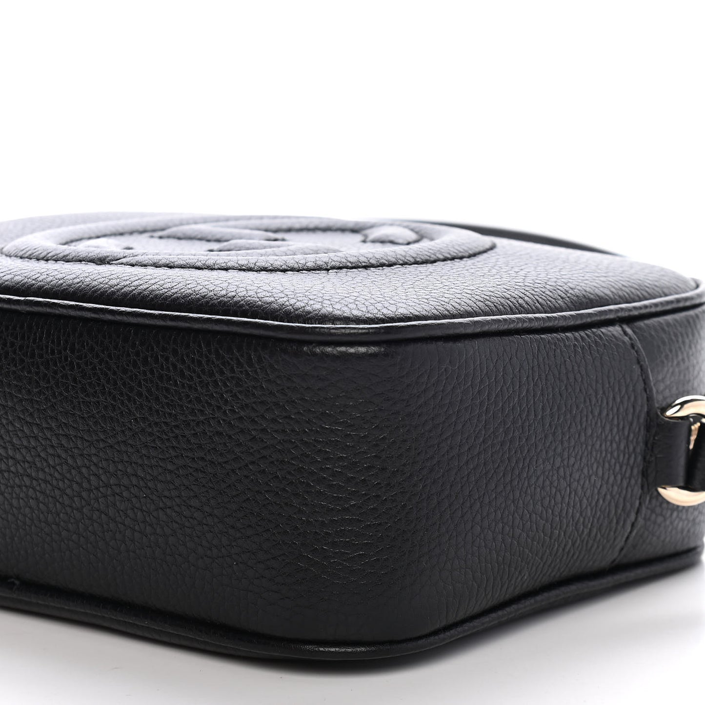 Pebbled Calfskin Small Soho Disco Bag Black