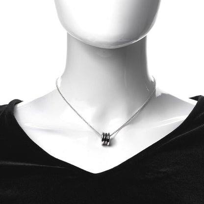 Bulgari 18K White Gold Black Enamel B.Zero1 Pendant Necklace 2 of 5