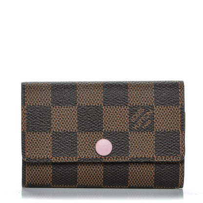 Louis Vuitton Damier Ebene Multicles 6 Key Holder Rose Ballerine 1 of 6