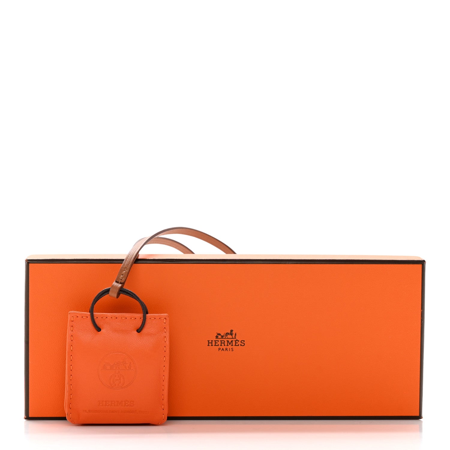 Hermes Milo Lambskin Swift Shopping Bag Charm Feu Gold 7 of 7