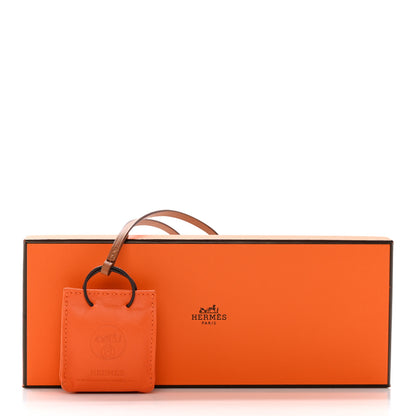 Hermes Milo Lambskin Swift Shopping Bag Charm Feu Gold 7 of 7