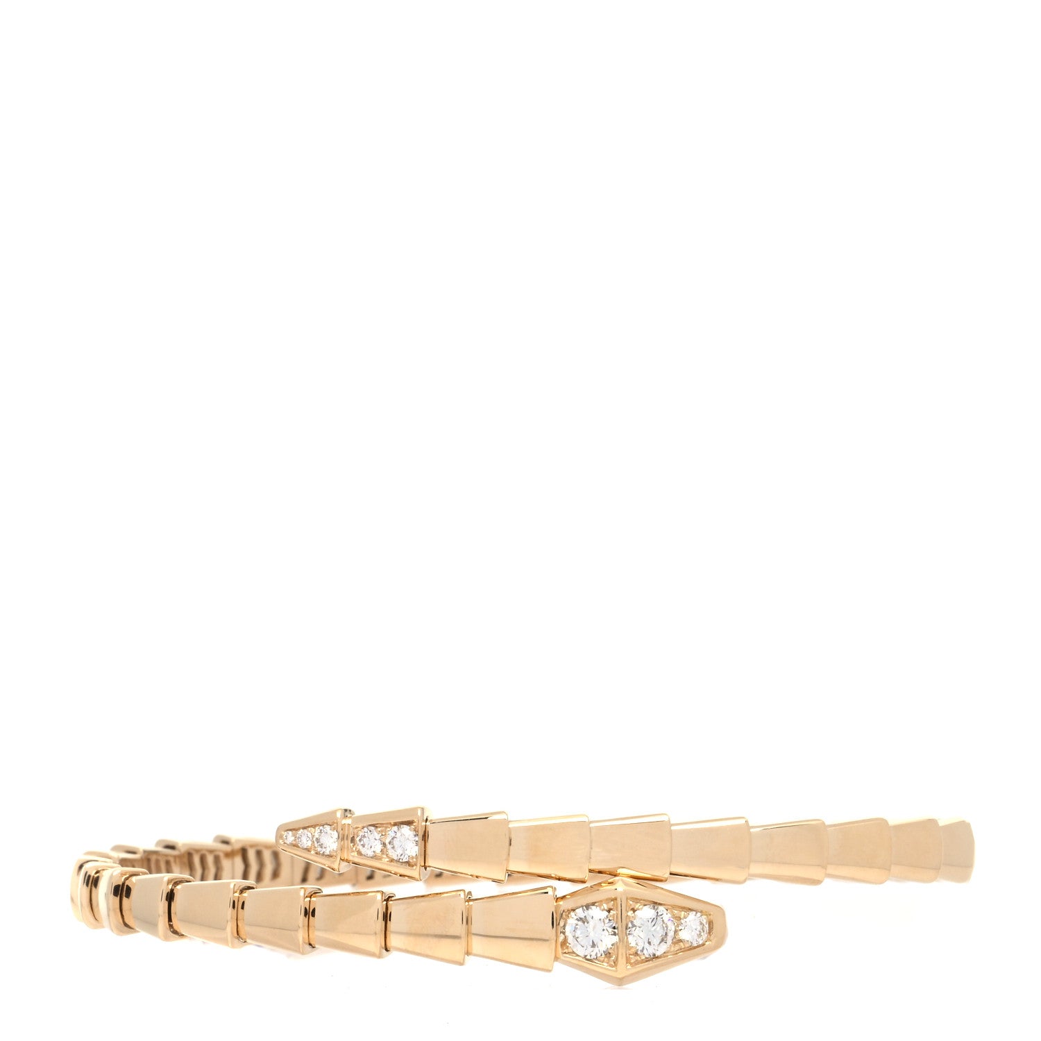 Bulgari 18K Yellow Gold Diamond Serpenti Viper Bracelet M 1 of 4