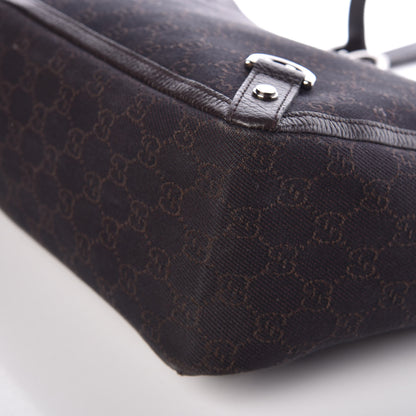 Gucci Denim Monogram Large Abbey Tote Dark Brown 9 of 10