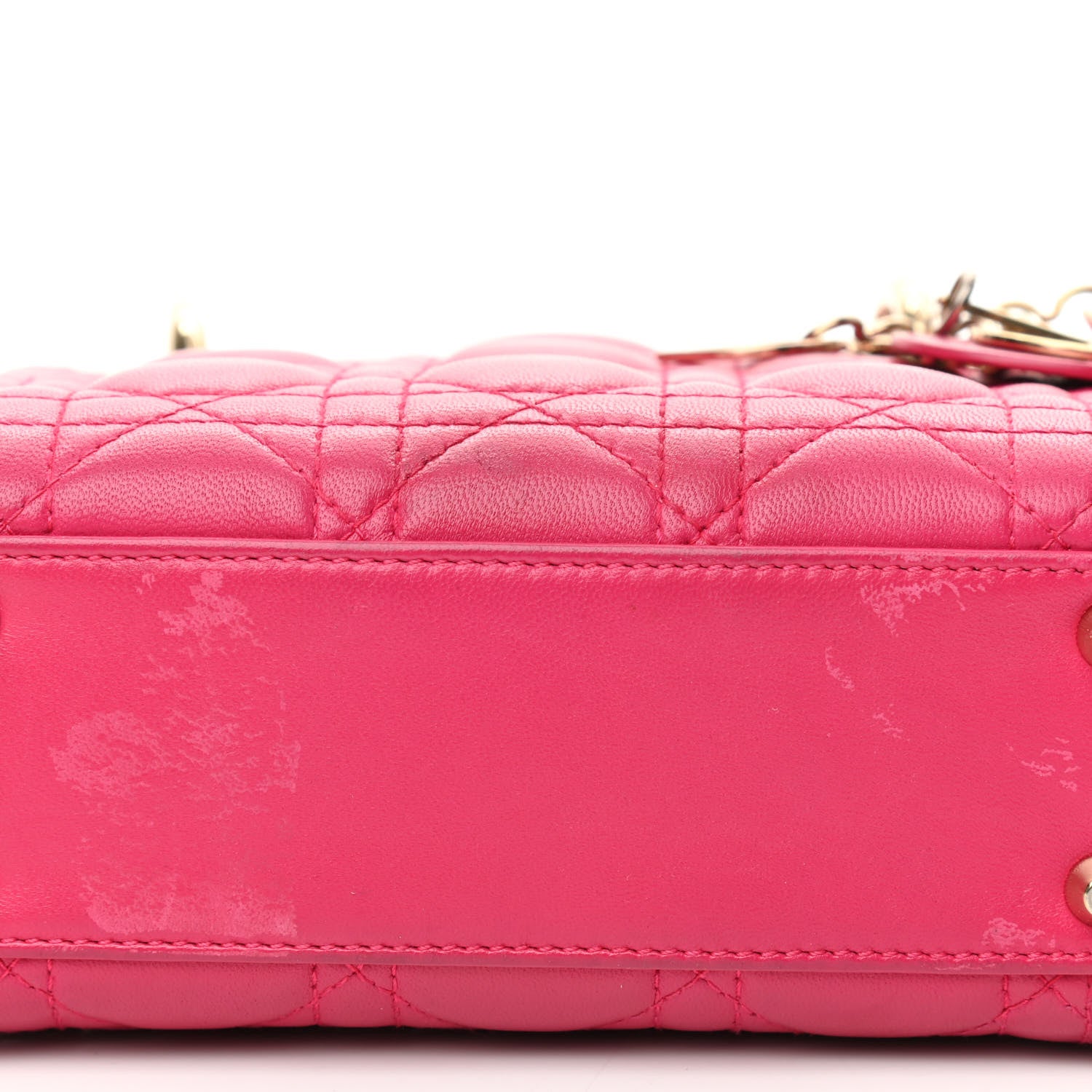 Christian Dior Lambskin Cannage Mini Lady Dior Fuchsia 10 of 15