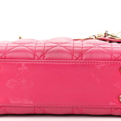 Christian Dior Lambskin Cannage Mini Lady Dior Fuchsia 10 of 15