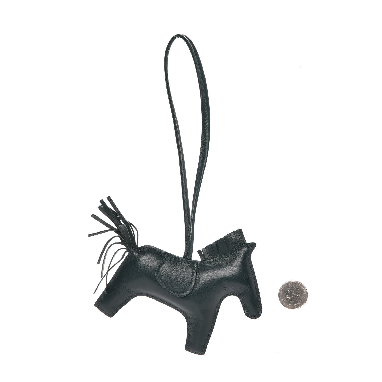 Hermes Milo Lambskin Grigri Rodeo Horse Bag Charm MM Vert Cypress 2 of 5