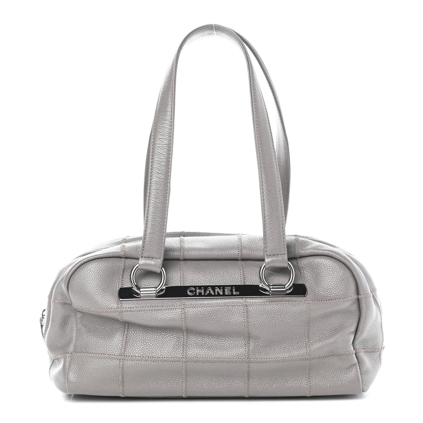 Caviar Square Stitched Bowler Grey