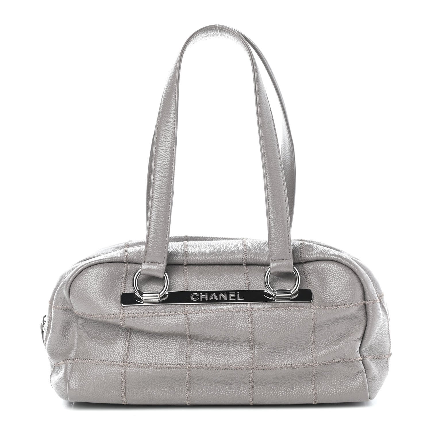 Chanel Caviar Square Stitched Bowler Grey 1 of 4