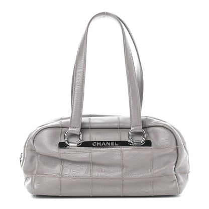 Chanel Caviar Square Stitched Bowler Grey 1 of 4