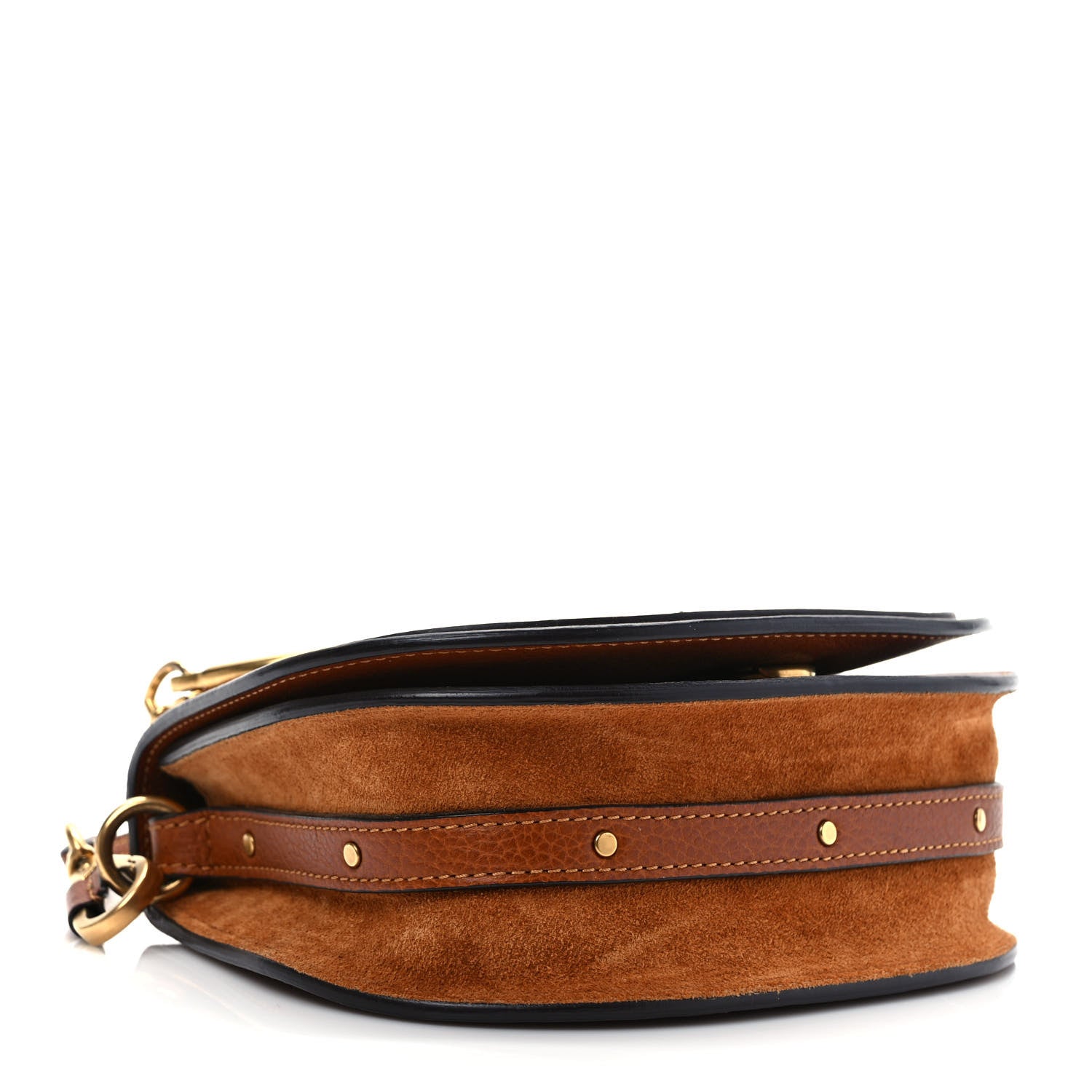 Chloe Calfskin Suede Small Nile Bracelet Bag Caramel 4 of 9