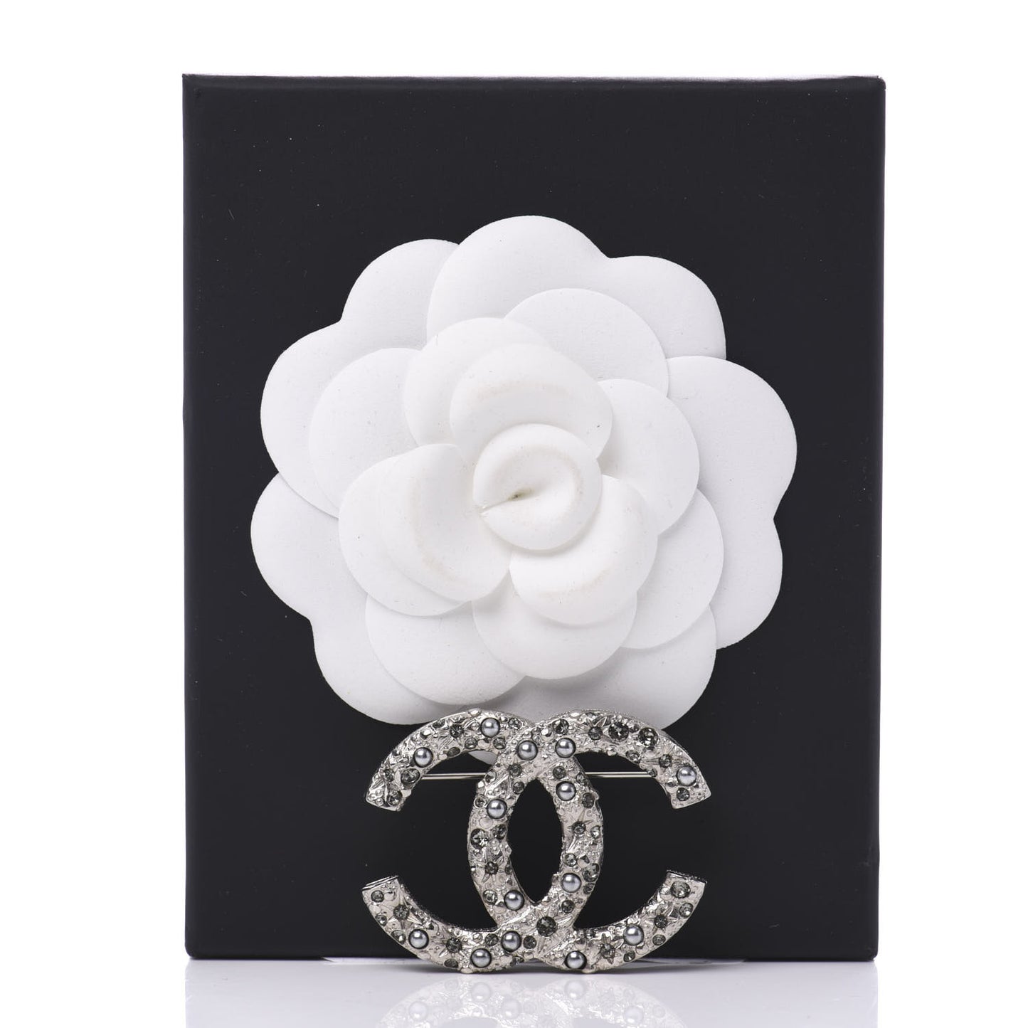 Crystal Large CC Brooch Silver