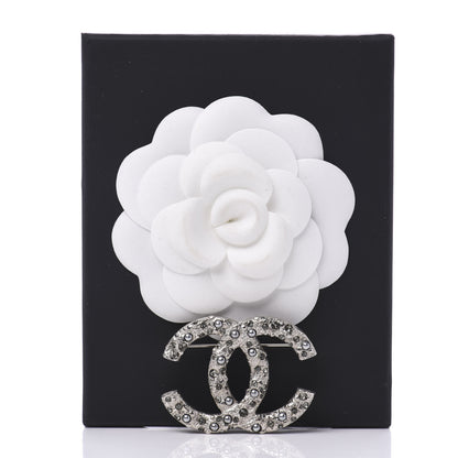 Chanel Crystal Large CC Brooch Silver 4 of 4
