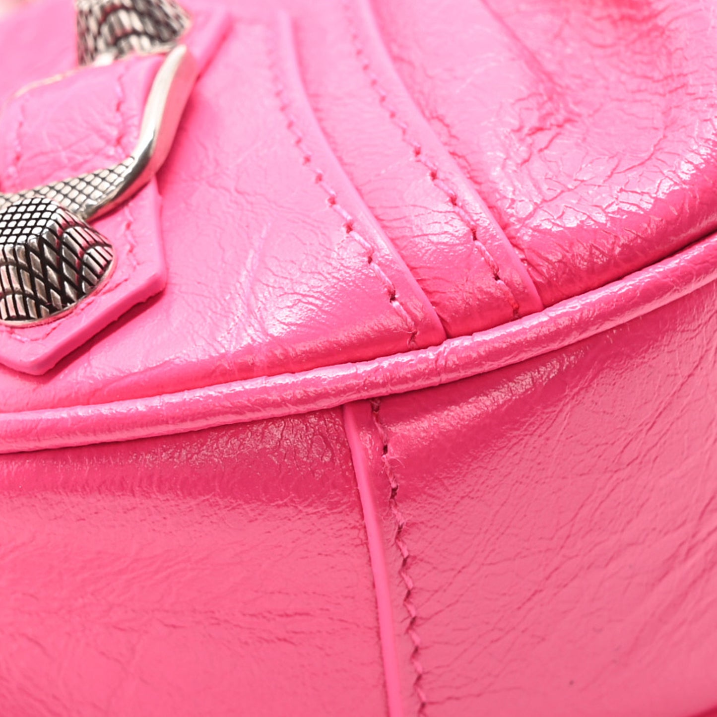 Agneau Arena Le Cagole Shoulder Bag XS Hot Pink